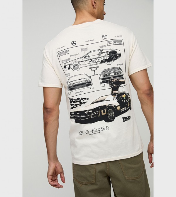 Back To The Future License Printed Oversized T-Shirt