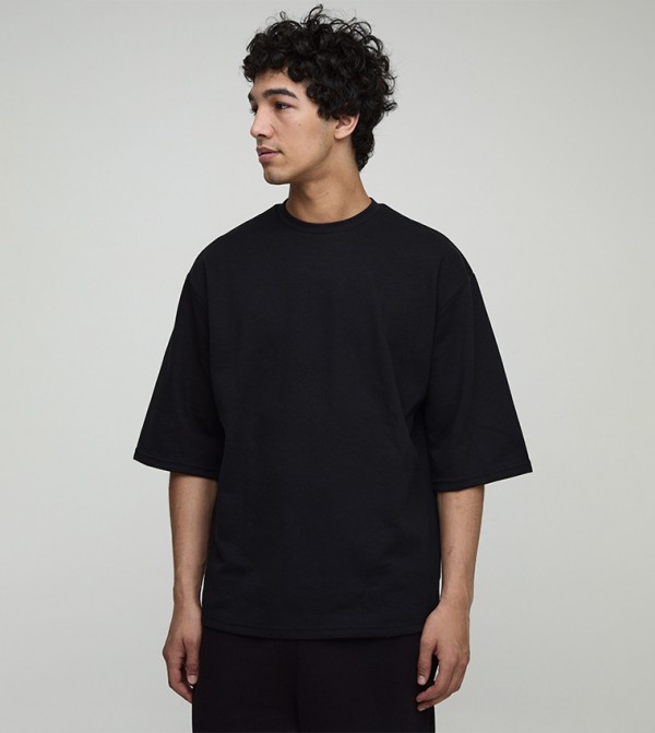 Heavyweight Half Sleeves Interlock Oversized T-Shirt