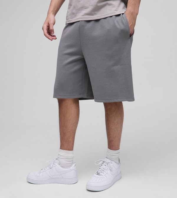 Solid Interlock Oversized Shorts