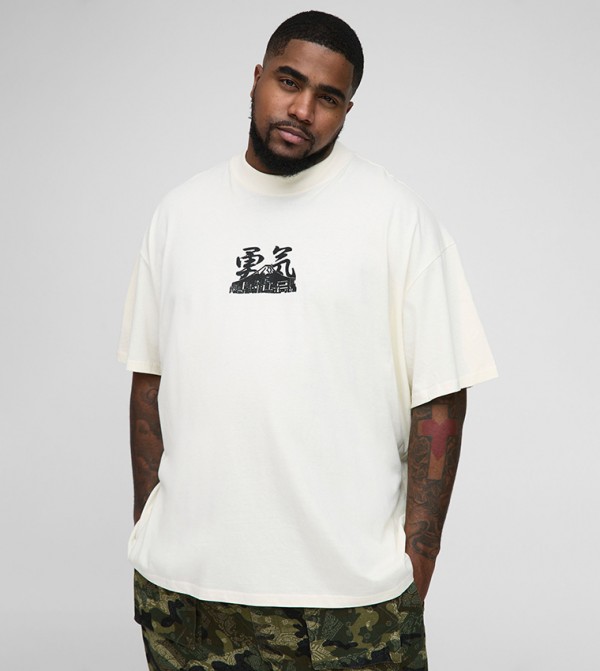 Plus & Tall Volcano Graphic Oversized T-Shirt