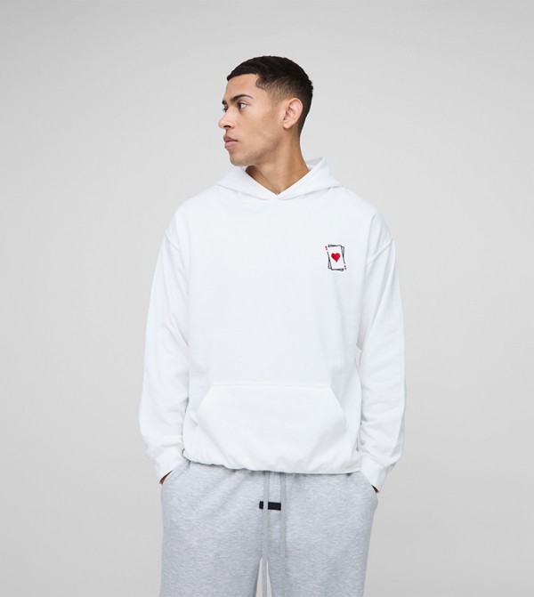 Embroidered Long Sleeves Oversized Hoodie