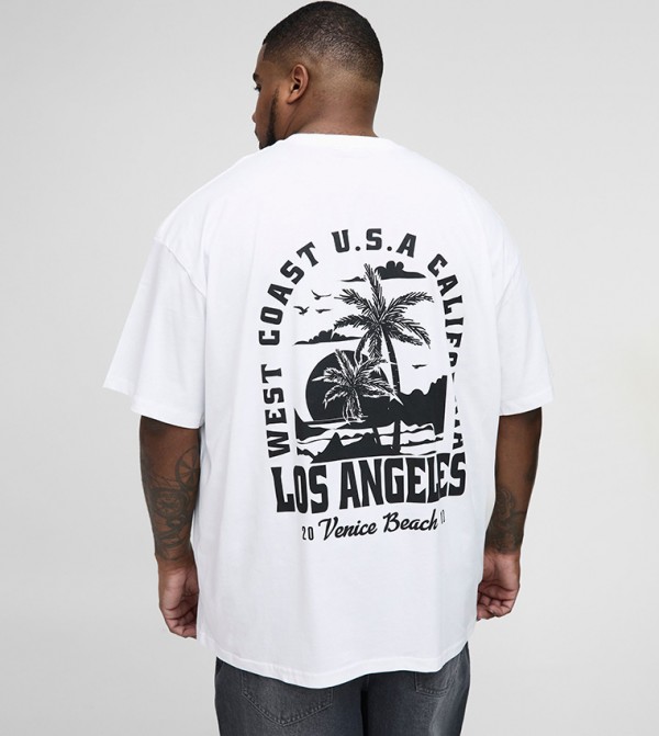 Plus & Tall Los Angeles Print Oversized T-Shirt