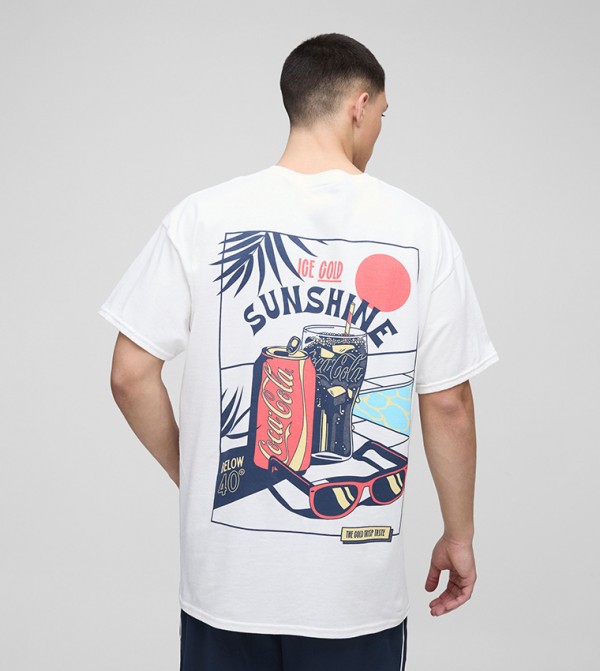 Coca Cola License Printed Oversized T-Shirt