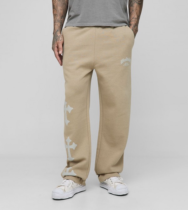 Tall Puff Print Cross Relaxed Fit Sweatpants