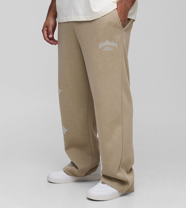 Puff Print Cross Mid Rise Sweatpants