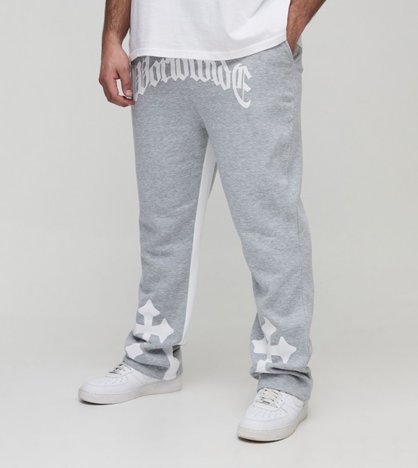 Plus & Tall Worldwide Cross Print Flared Sweatpants