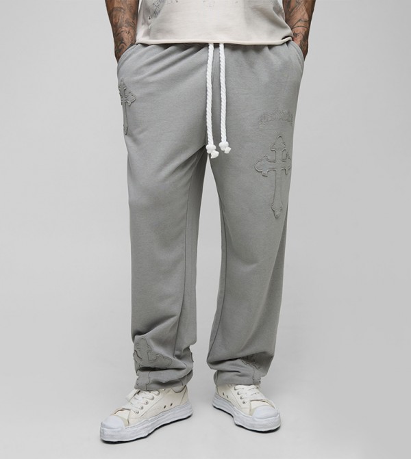 Tall Cross Applique Rope Drawcord Loopback Sweatpants