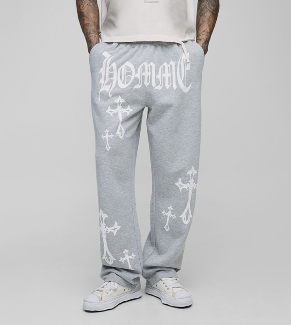 Tall Homme Cross Print Sweatpants