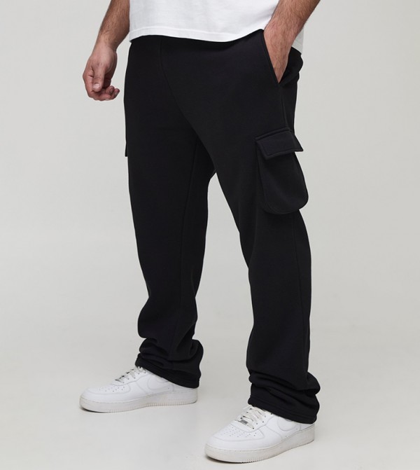Plus & Tall Slim Stacked Flare Cargo Joggers