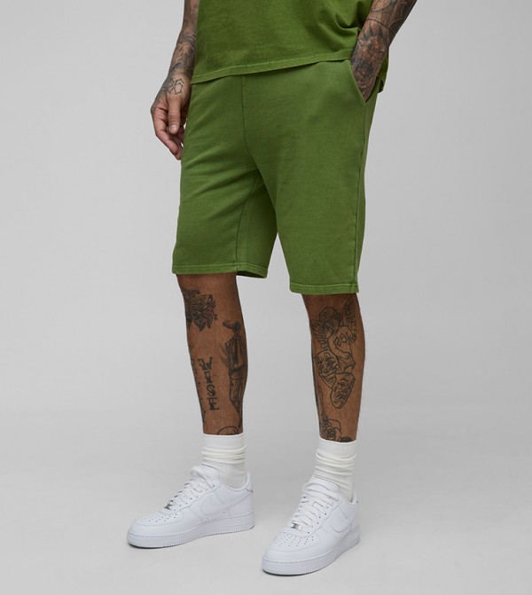 Tall Loose Fit Acid Wash Jersey Shorts