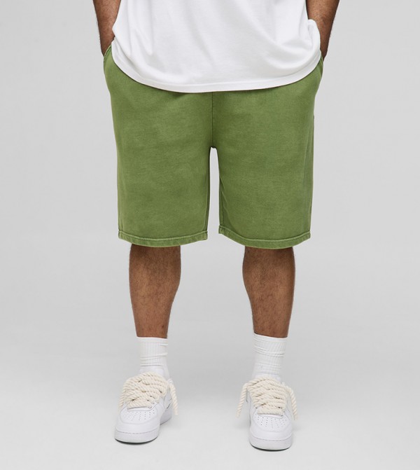 Plus & Tall Loose Fit Acid Wash Jersey Shorts
