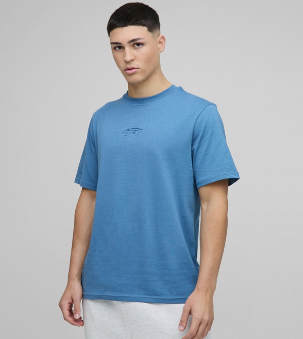 Regular Fit Debossed Crew Neck T-Shirt