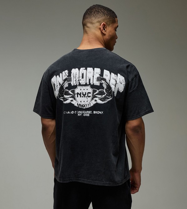 One More Rep NYC Washed Oversized Active T-Shirt