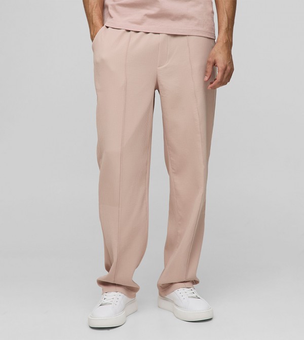 Ribbed Mid Rise Relaxed Fit Trousers