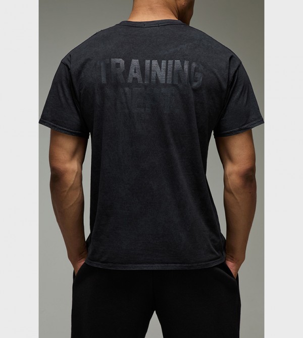 Printed Oversized Washed Active T-Shirt