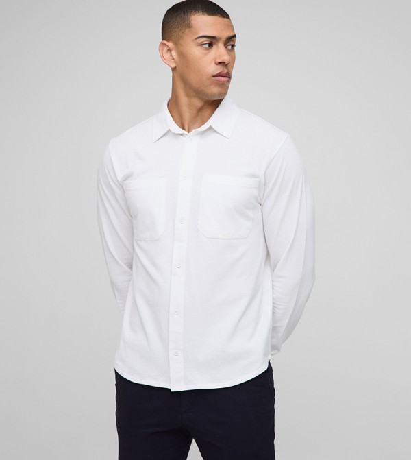 Pocket Detail Regular Fit Long Sleeves Shirt