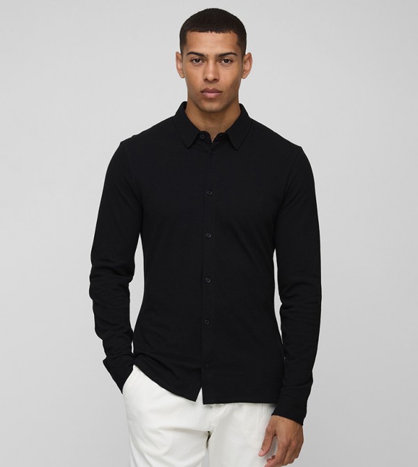Pique Long Sleeves Slim Fit Jersey Shirt