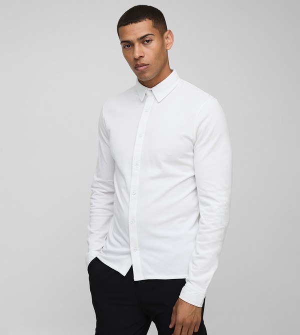 Pique Long Sleeves Slim Fit Jersey Shirt