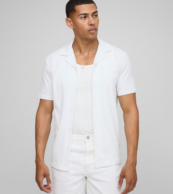 Solid Short Sleeves Revere Shirt