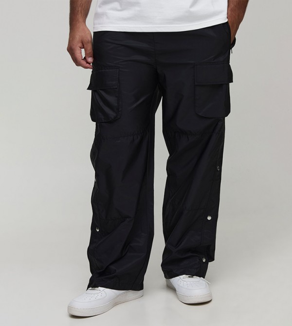 Elastic Waist Relaxed Fit Cargo Trousers