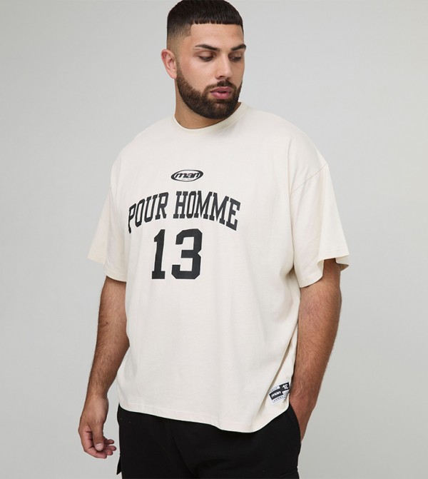 Pour Homme Print Oversized T-Shirt