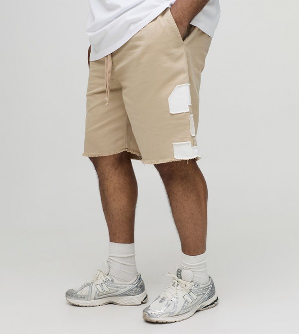 Plus & Tall Relaxed Fit Appliqued Drawstring Waist Shorts