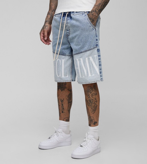 Tall Printed Denim Shorts