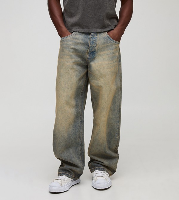 Rigid Antique Washed Baggy Jeans