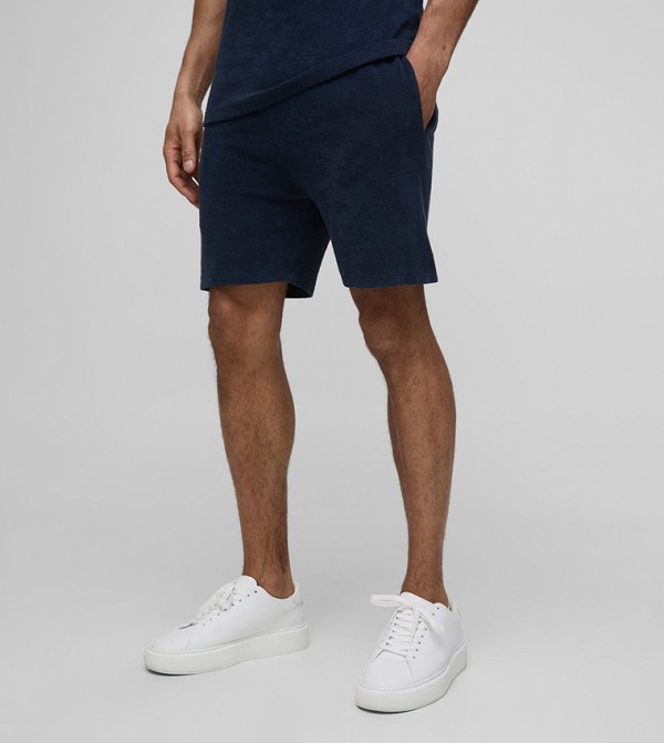 Mid Rise Towelling Casual Shorts