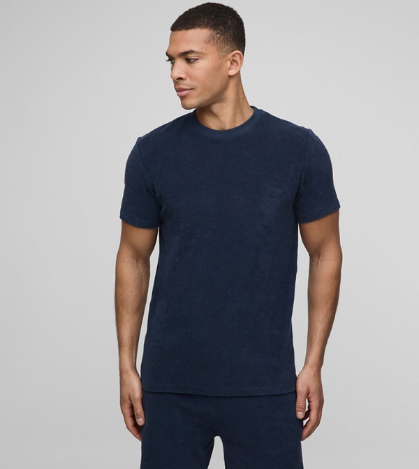Towelling Short Sleeves Slim Fit T-Shirt