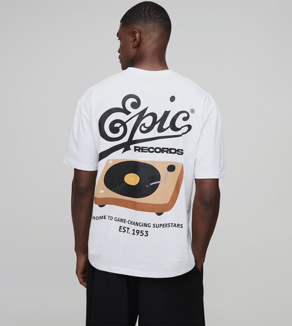 Oversized Epic Records Printed T-Shirt