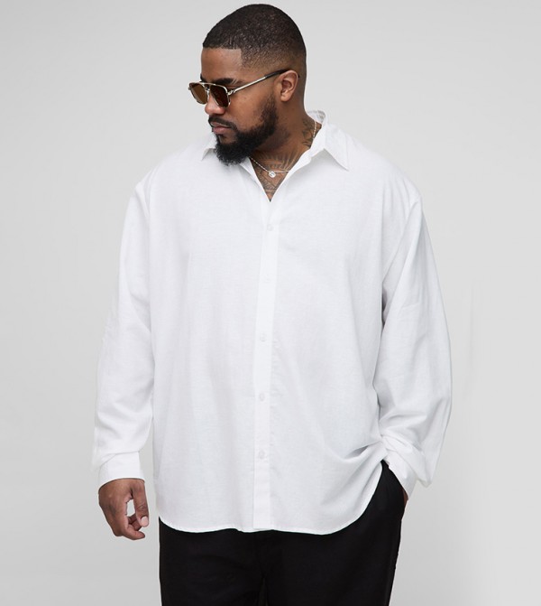 Solid Long Sleeves Oversized Shirt