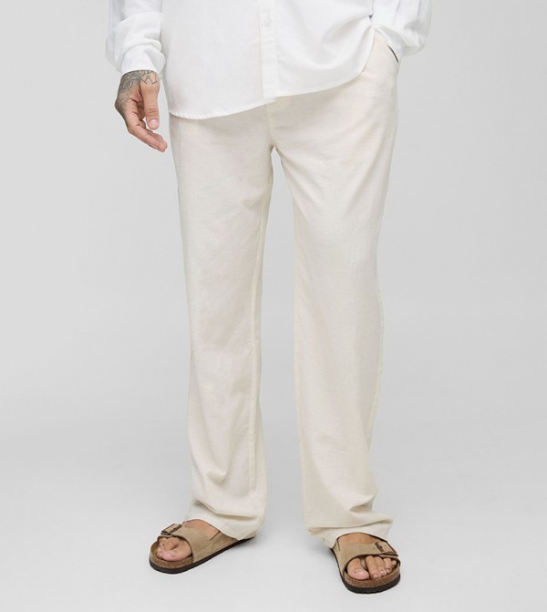 Tall Linen Look Relaxed Fit Trousers