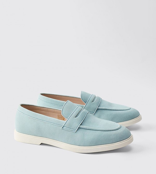 Faux Suede Saddle Loafers