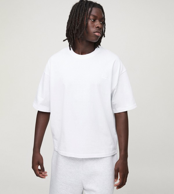 Solid Oversized Crew Neck T-Shirt