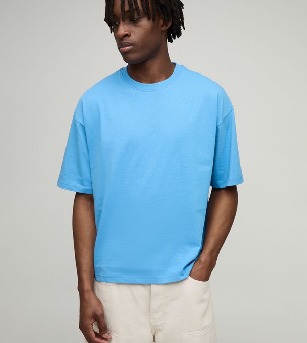 Solid Oversized Crew Neck T-Shirt
