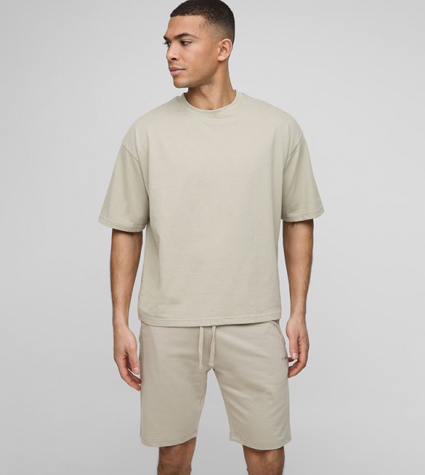 Solid Oversized Crew Neck T-Shirt