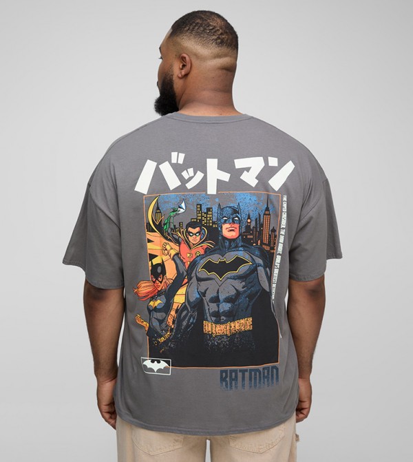 Plus & Tall BatLicense Print T-Shirt