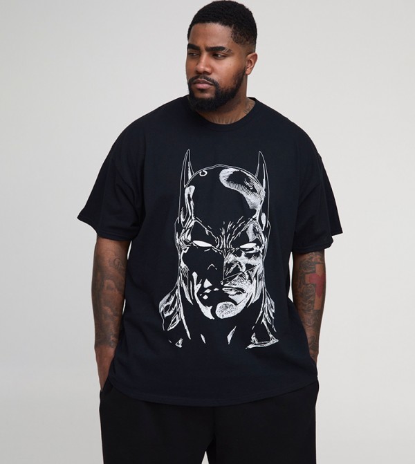 Plus & Tall BatLicense Print T-Shirt