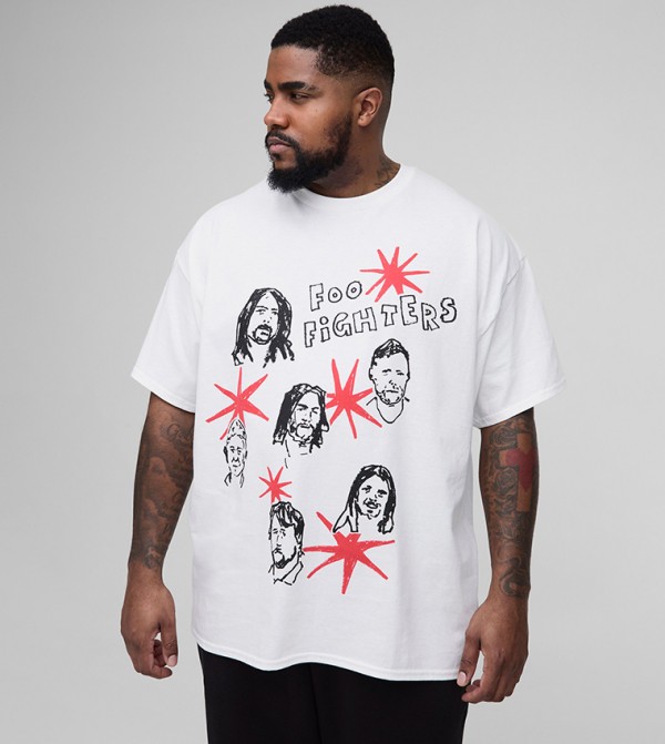 Plus & Tall Foo Fighters License Print T-Shirt