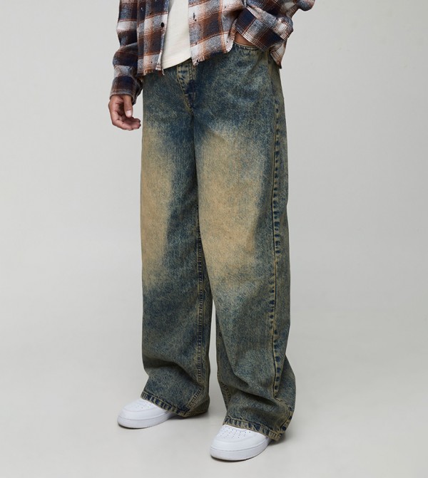 Plus & Tall Extreme Tinted Wash Baggy Fit Jeans