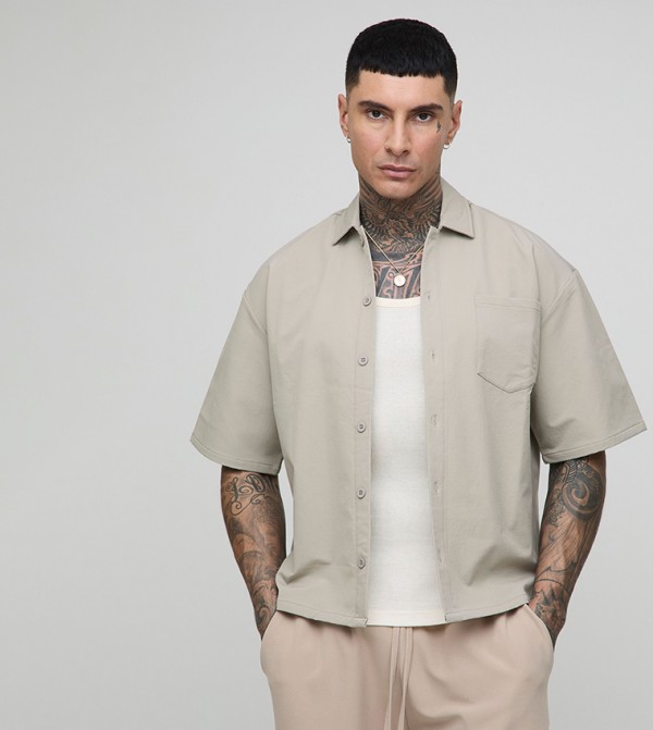 Tall Technical Stretch Short Sleeves Boxy Shirt