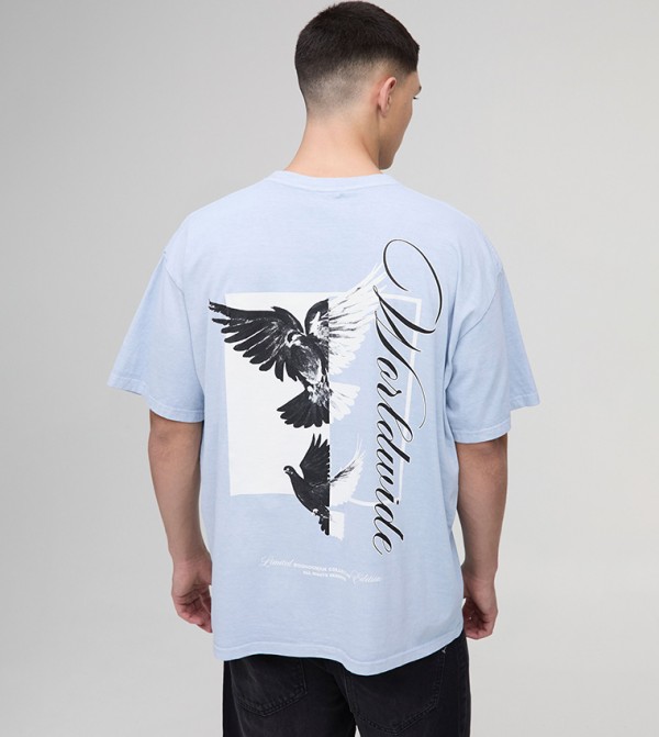 Dove Worldwide Back Print Washed Oversized T-Shirt