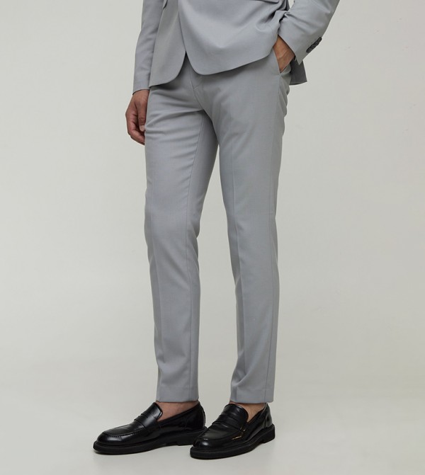 Solid Skinny Fit Formal Pants
