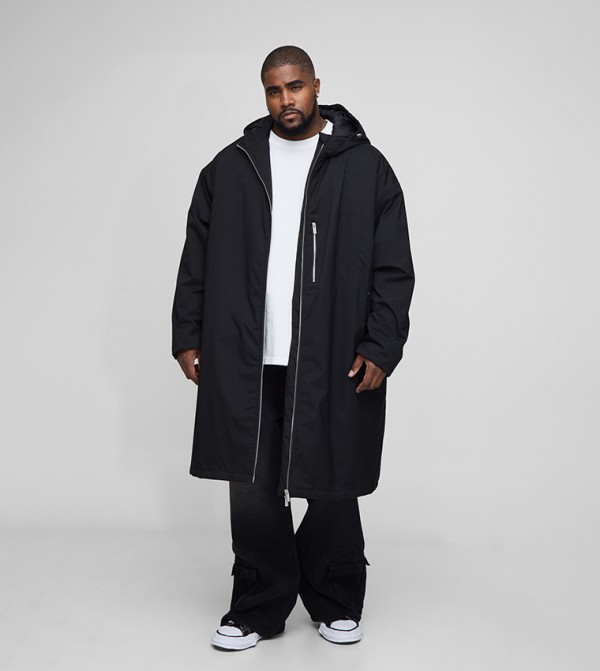 Plus & Tall Oversized Padded Longline Mac Trench Coat