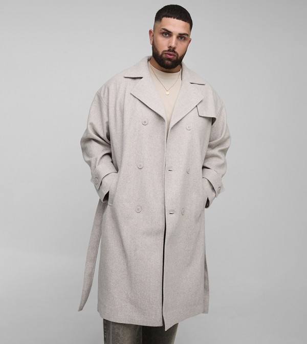 Plus & Tall Oversized Double Breasted Trench Coat