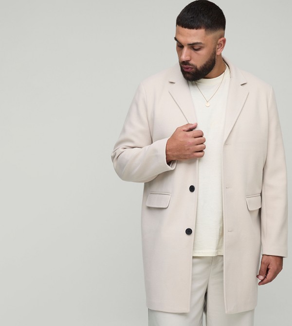 Plus & Tall Single Breasted Regular Fit Overcoat