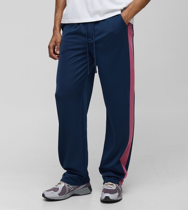 Elastic Waist Relaxed Fit Side Panel Sweatpants