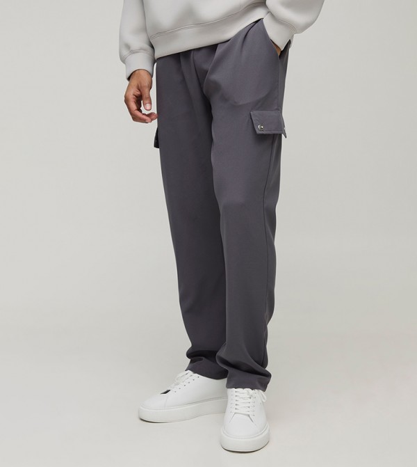 Mid Rise Straight Fit Cargo Trackpants