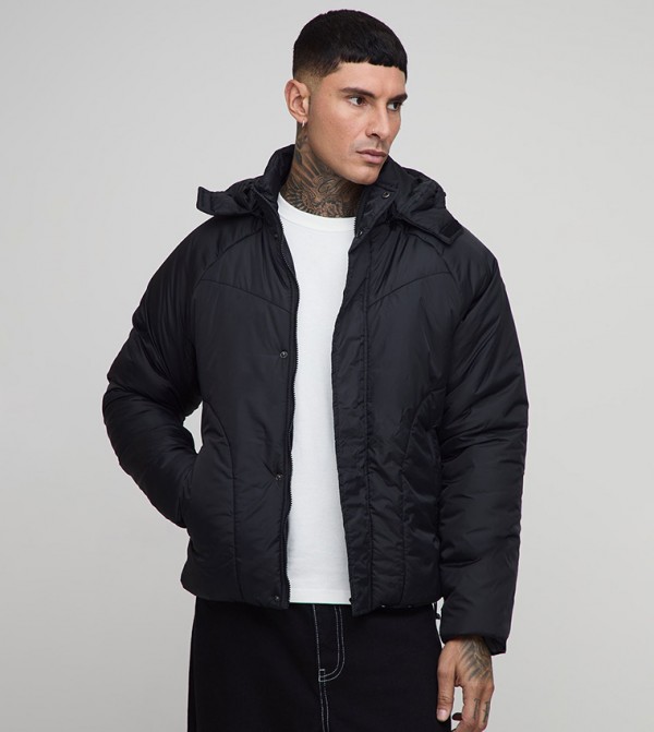 Tall Boxy Quilted Hooded Puffer Jacket